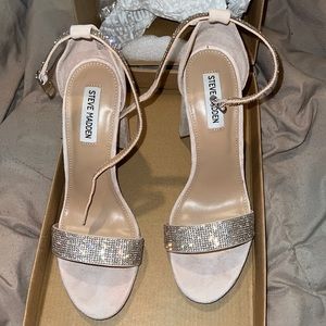 Steve Madden Nude Suede Crystal Carrson-R 9.0 Heel